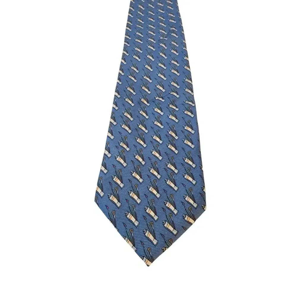 Tie Shop Roma Neck Tie Mens Blue With Paint and Brushes Art Artist Preppy Trendy